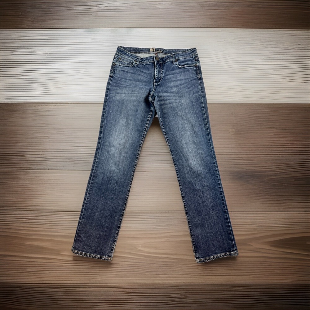 KUT Jeans Women's 12 Blue Katy Boyfriend Straight‎ Leg